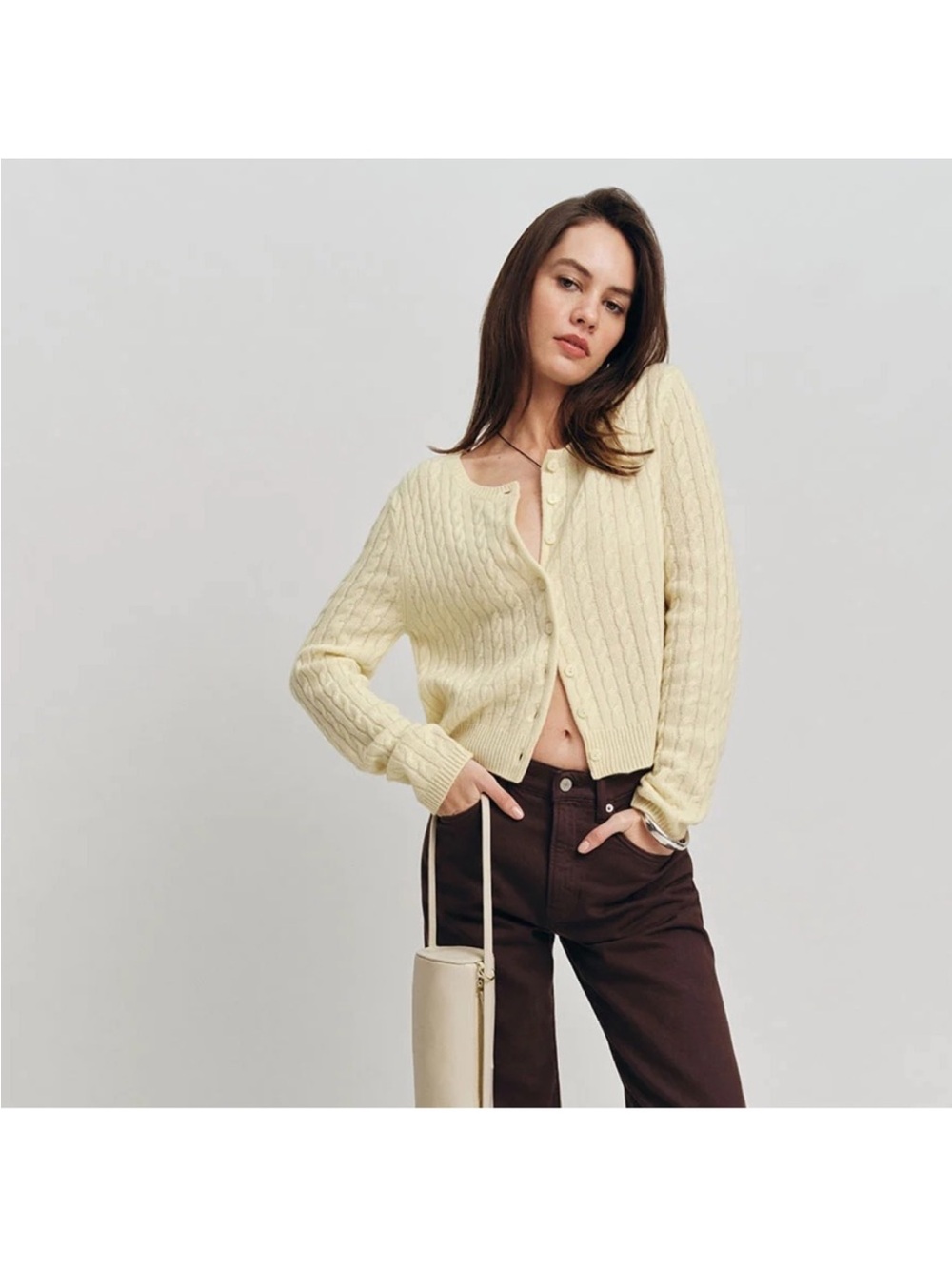 NWOT Reformation Clara Cable Knit Cadigan